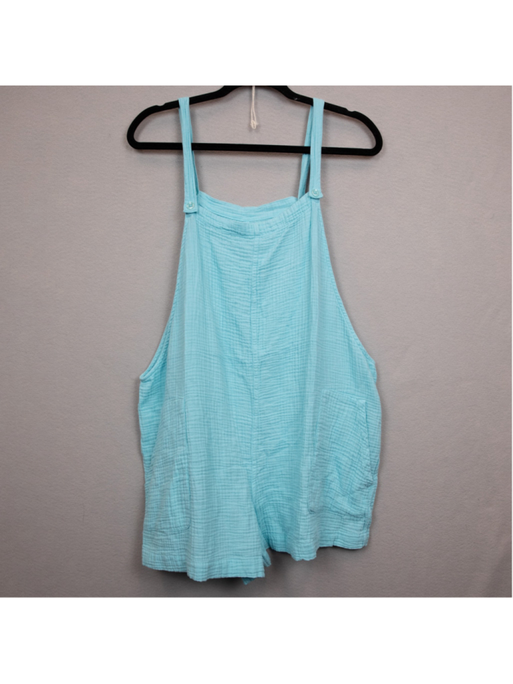 Colsie light blue gauzy short overalls-XL